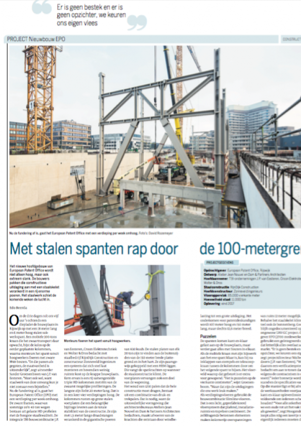 Met stalen spanten rap door de 100-metergrens