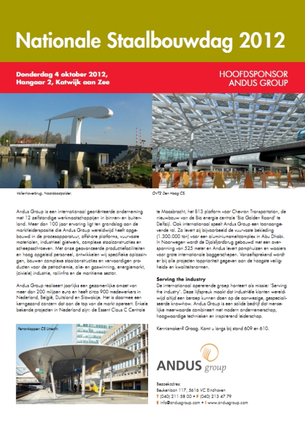 Andus Group mainsponsor Nationale Staalbouwdag 2012